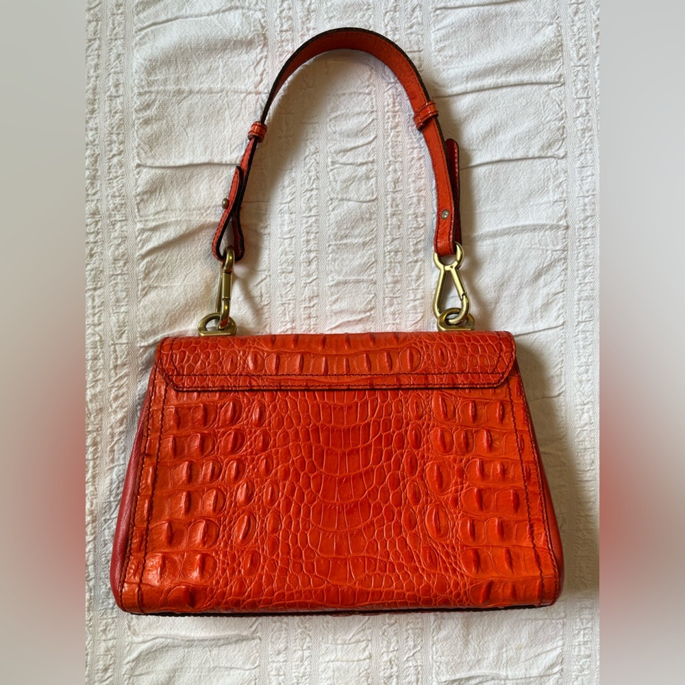 Furla Red Genuine Crocodile Leather Satchel Purse - Picture 4 of 6